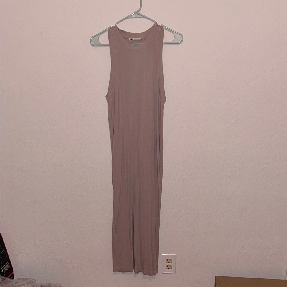 ZARA Sleeveless Taupe Dress